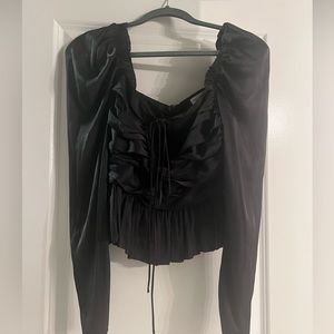 Ulla Johnson Black Satin Blouse Size 4